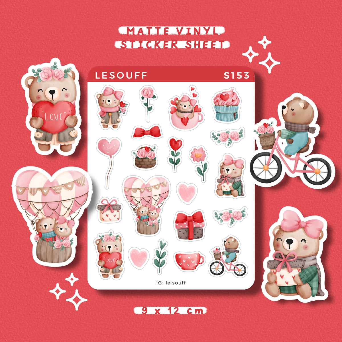 Sticker Valentine của gấu