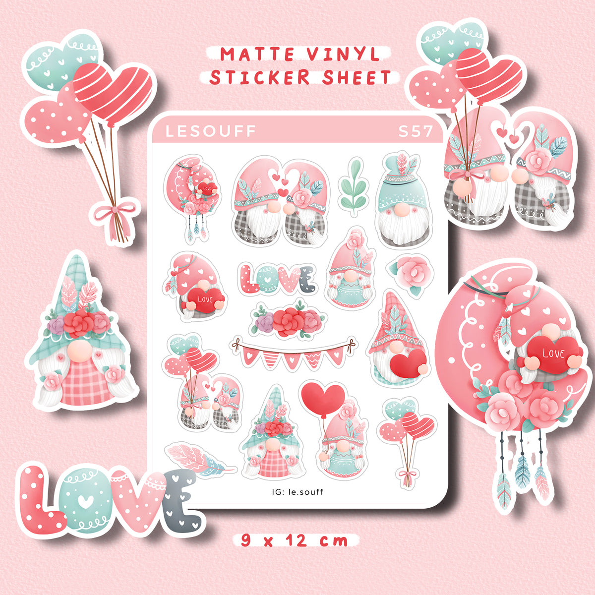 Sticker Valentine của chú lùn