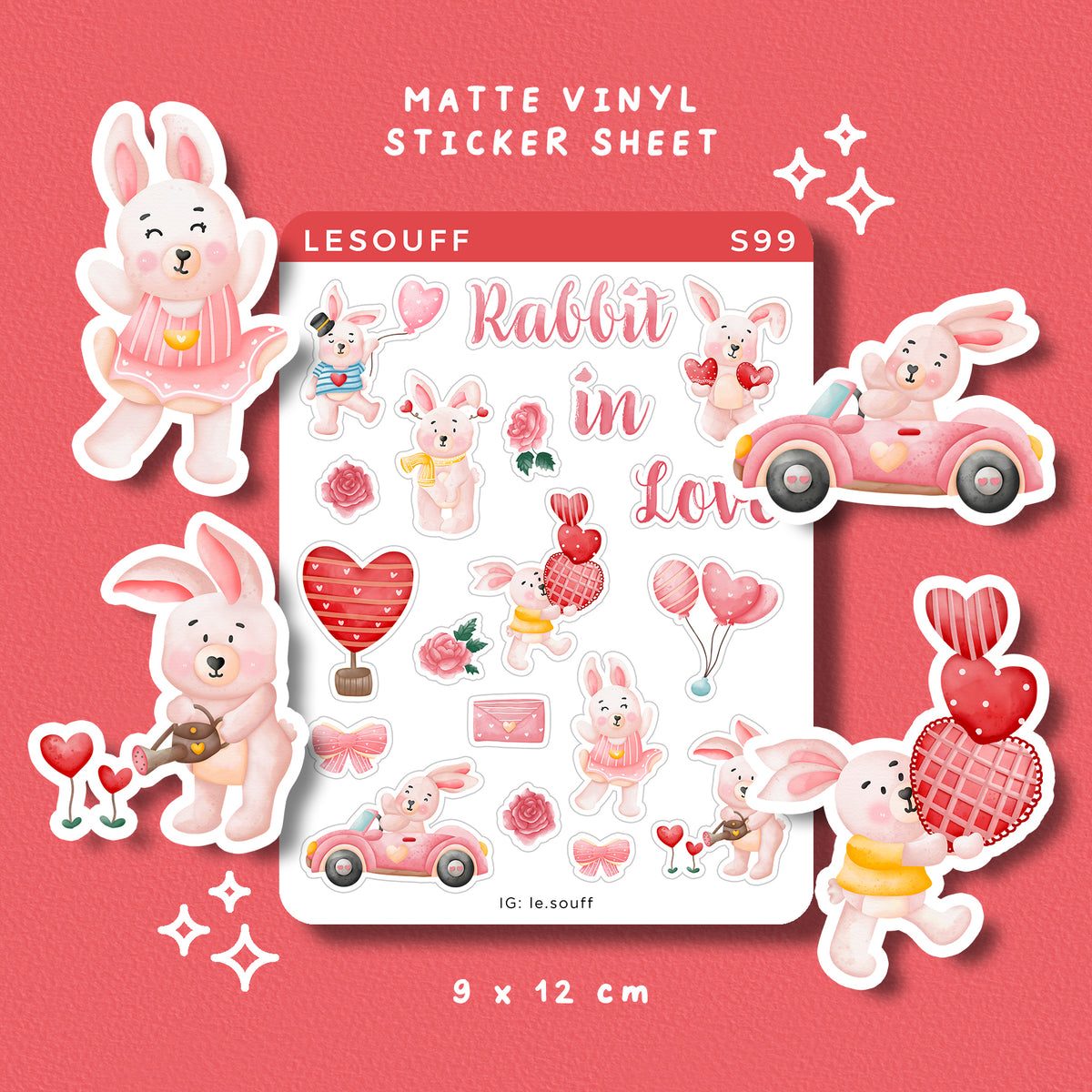 Sticker Valentine của thỏ