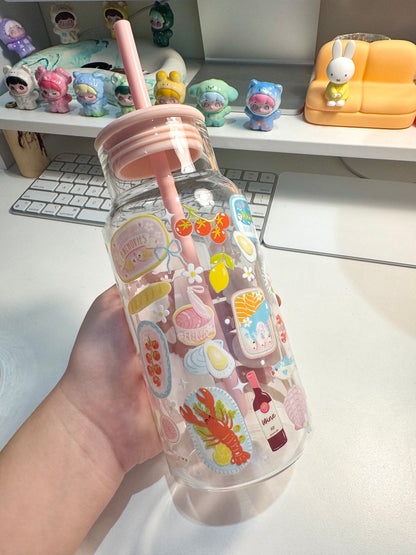 Bình thuỷ tinh nắp silicone