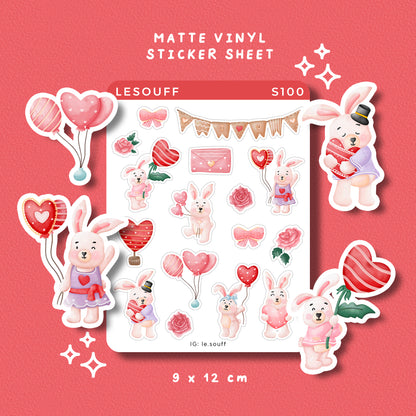 Sticker Valentine của thỏ