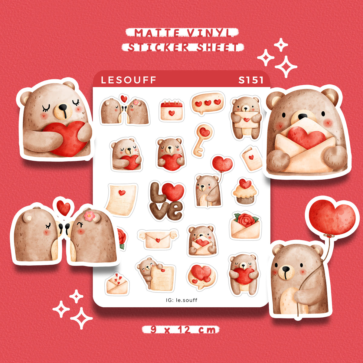 Sticker Gấu tinh yêu