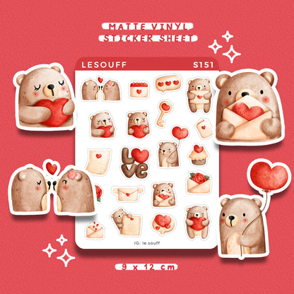 Sticker Gấu tinh yêu