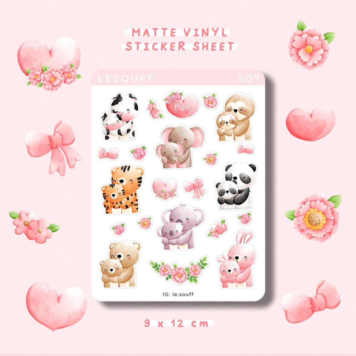 Sticker Mẹ và bé động vật cute - S07
