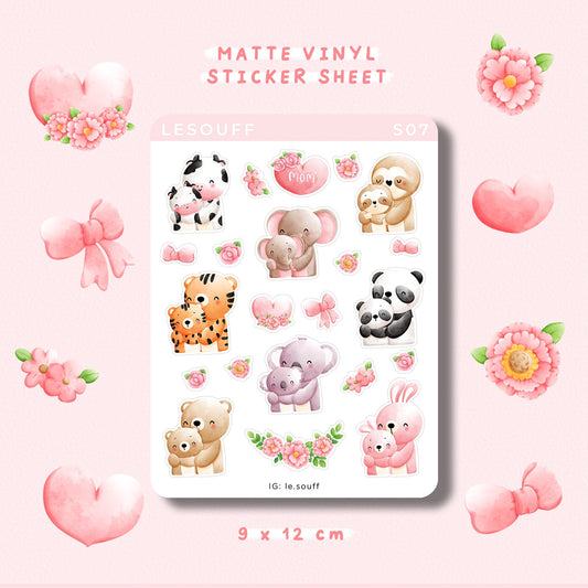 Sticker Mẹ và bé động vật cute - S07