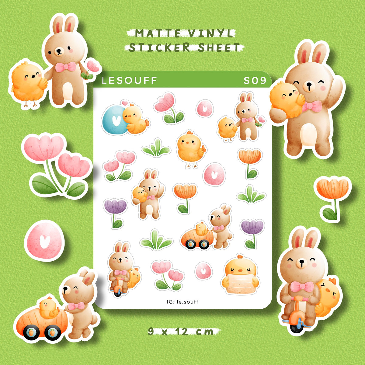 Sticker Thỏ và Gà con - S09
