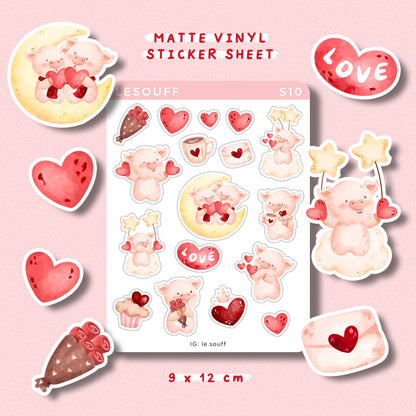 Sticker Valentine của heo iu