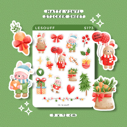 Sticker Giáng sinh của thỏ