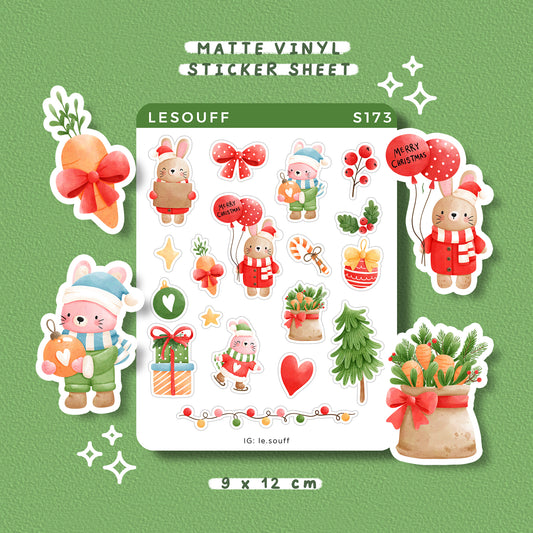 Sticker Giáng sinh của thỏ