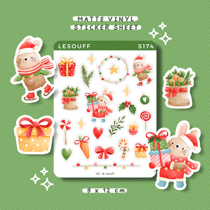 Sticker Giáng sinh của thỏ