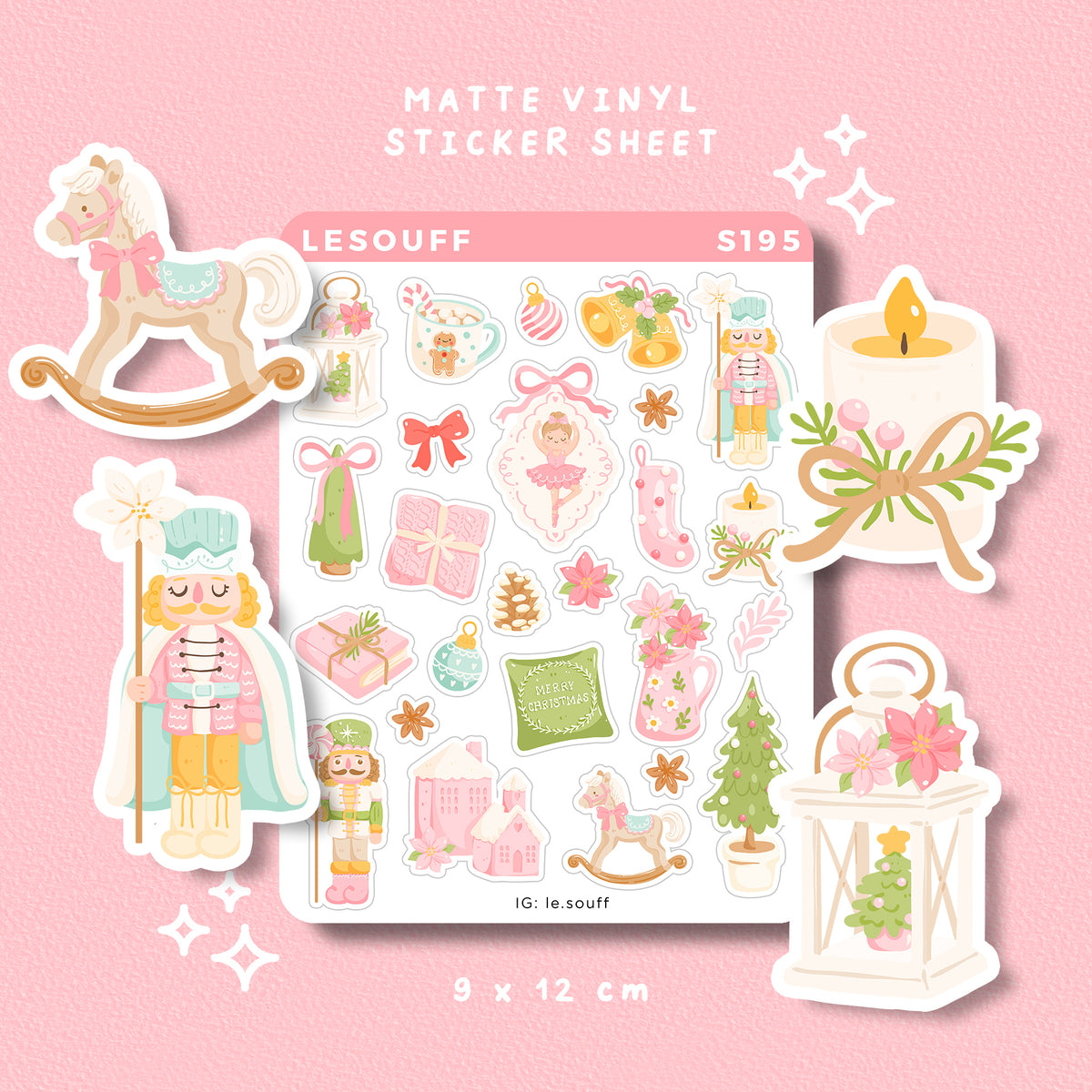 Sticker Giáng sinh hồng