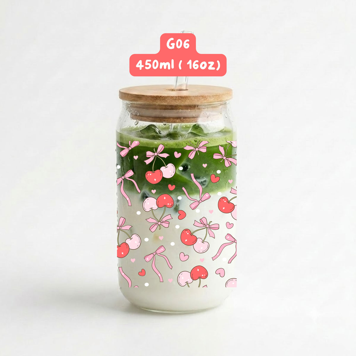 Cherry nơ đỏ hồng - G06