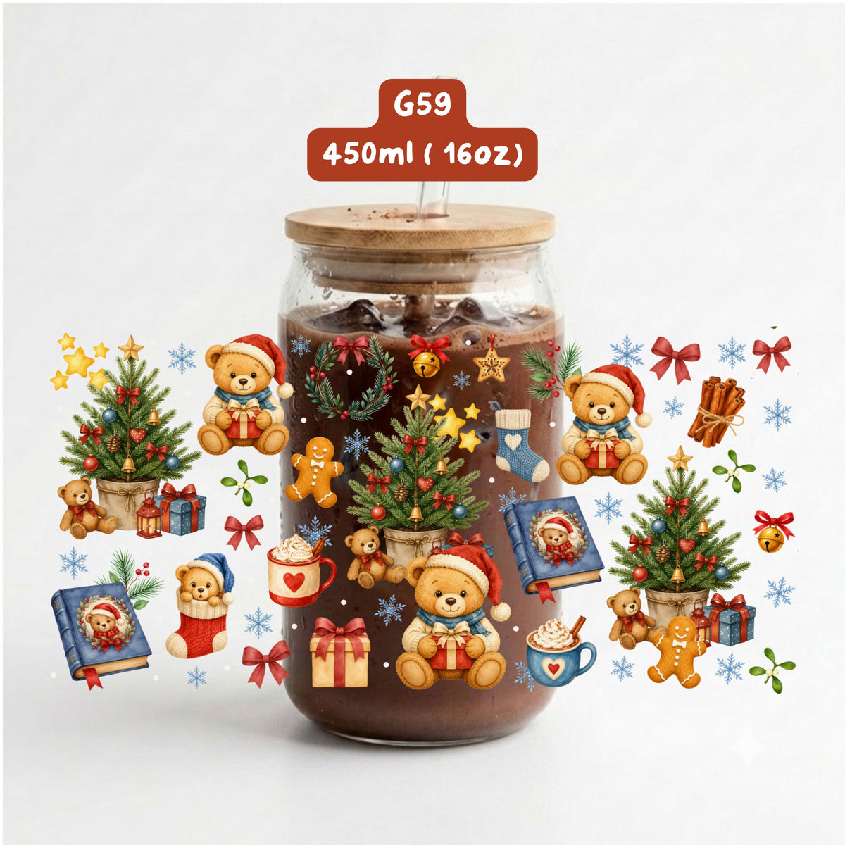 Giáng sinh của gấu tông xanh retro - G59