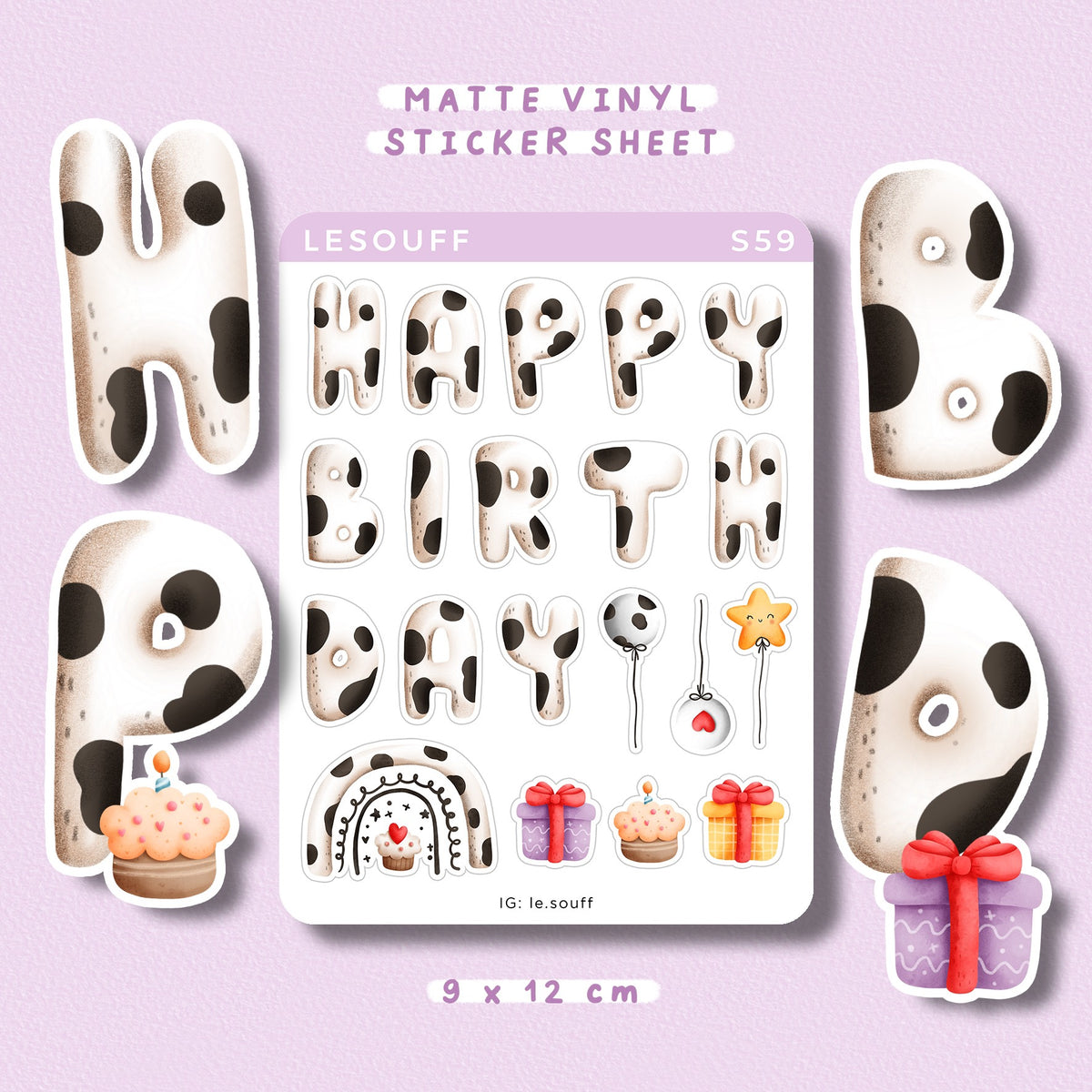Sticker Sinh nhật Bò sữa