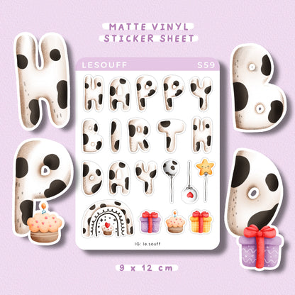 Sticker Sinh nhật Bò sữa