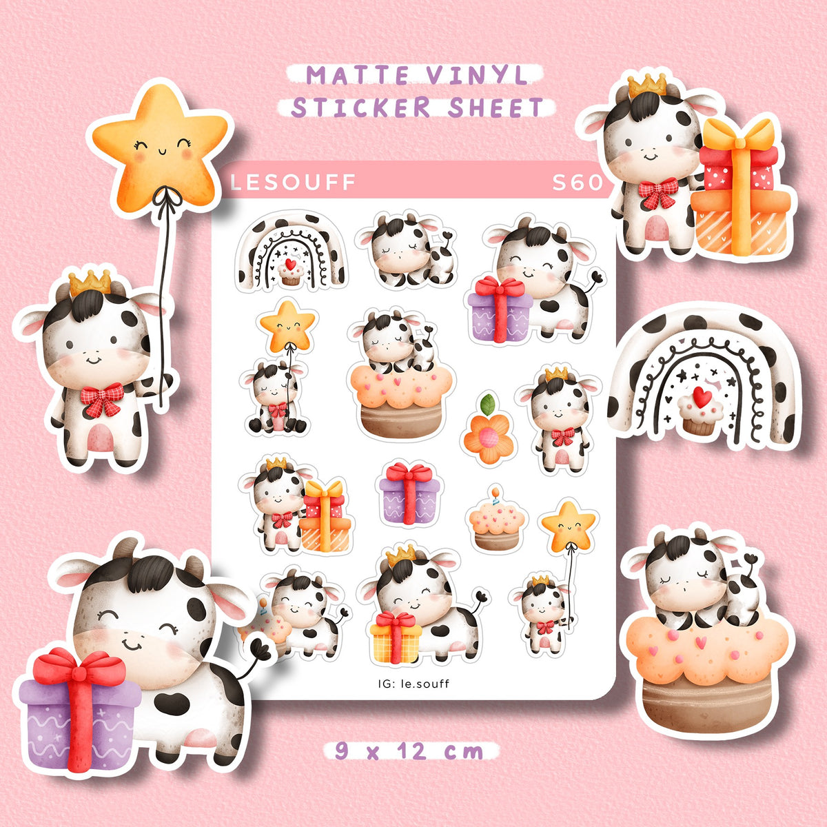 Sticker Sinh nhật Bò sữa