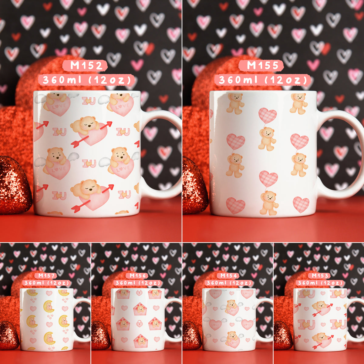 Ly sứ valentine của gấu hồng