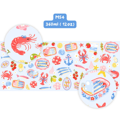 Ly sứ Cá mòi mùa hè (nền xanh) - M54