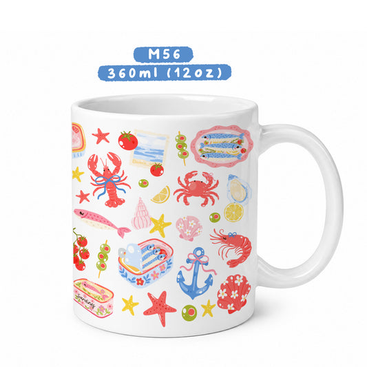 Ly sứ Cá mòi mùa hè (nền trắng) - M56