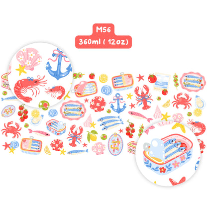 Ly sứ Cá mòi mùa hè (nền trắng) - M56